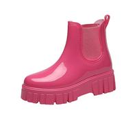 Botas de caza de goma desmontables con interior de algodón, botas de lluvia de goma para exteriores, hot pink, 37.5 EU