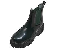 Botas de caza de goma desmontables con interior de algodón, botas de lluvia de goma para exteriores, Verde militar, 37.5 EU