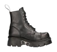 Botas De Combate NUEVAS ROCK M-NEWMILI083-S19 De Cuero Negro Para Motociclista