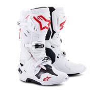 Alpinestars Tech 10 Supervented Botas de motocross, blanco-rojo, tamaño 49 50 para Hombres