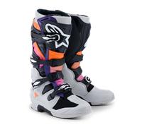 Alpinestars Tech 7 Botas de motocross, negro-gris-rosa-naranja, tamaño 38 40 41 para Hombres