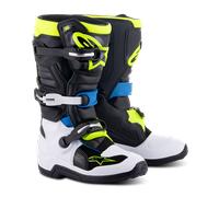 Alpinestars Tech 7S S25, botas juventud 8 US male Negro/Blanco/Azul/Amarillo Neón
