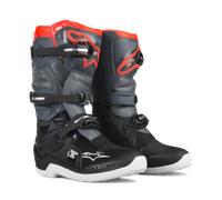 Alpinestars Tech 7S Botas juveniles de motocross, negro-gris-rojo, tamaño 34