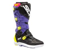 Sidi Crossfire 3 SRS Botas de Motocross, negro/morado/amarillo neón, Talla 43