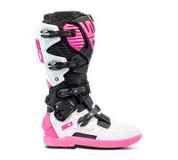Sidi Crossfire 3 SRS Botas de Motocross, negro-blanco-rosa, tamaño 43 para Hombres
