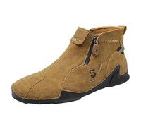 Botas de Cuero con Cremallera para Hombre, Botines Informales a Mano tamaño Grande, Comercio Exterior, Novedad Invierno 2026, Antideslizantes y Modernas para la Temporada