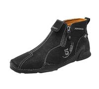 Botas de Cuero con Cremallera para Hombre, Botines Informales a Mano tamaño Grande, Comercio Exterior, Novedad Invierno 2026, Antideslizantes y Modernas_2