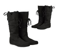 Botas de Cuero de PU - Tacón bajo Mid Tube Knights Boots - Botas de Cosplay Medieval renacentista para Fiesta de Carnaval Cosplay,Negro,40