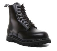 Botas De Cuero Para Hombre Cedric Cs Unisex De 8 Ojetes En Negro EU 36-46