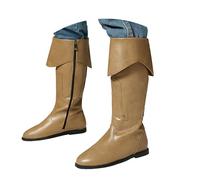 Botas de Cuero para Mujer, Botines de Moda con Hebillas Metálicas Decorativas, Estilo Medieval Vintage, Calzado Casual y Elegante con Tacón Bajo, Ideal para Outfits Diarios, Fiestas o Disfraces