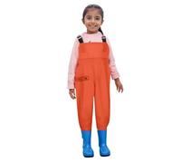 Botas de de pecho sólido para niños y niñas, botas de juveniles para niños pequeños, botas de y a de agua con botas Botas Agua Niño (Orange, 3-4 Years)