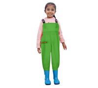 Botas de de pecho sólido para niños y niñas, botas de juveniles para niños pequeños, botas de y a de agua con botas Botas Agua Niño (Green, 2-3 Years)