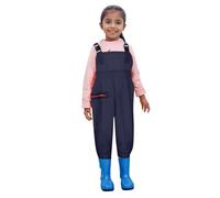 Botas de de pecho sólido para niños y niñas, botas de juveniles para niños pequeños, botas de y a de agua con botas Botas Agua Niño (Dark Blue, 3-4 Years)