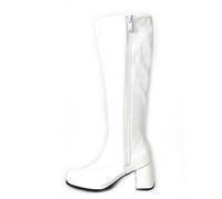 Botas de fiesta GO GO GO para mujer de los años 60 y 1970, tallas 3-12, White, 40 EU