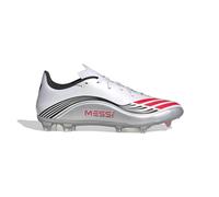 adidas F50 Messi League Firm Multi Ground Football Boots, Botas de fútbol Unisex Adulto, Cloud White/Lucid Red/Silver Metallic, 44 EU