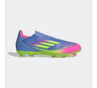 Adidas - Bota de fútbol F50 League LL FG/MG, Unisex, Blue Fusion-Lucid Lemon-Lucid Pink, 10,5 UK