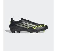 adidas Unisex Adulto F50 League Laceless Firm Ground Football Boots, Core Black/Iron Metallic/Lucid Lemon, 43 1/3 EU