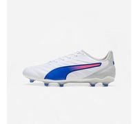 PUMA King Pro FG/AG, Zapatillas de Fútbol Unisex Adulto, Puma White Bluemazing Flat Gray, 41 EU
