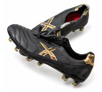 Botas de fútbol Munich negras y doradas con deterioro en el cuello · Talla 40