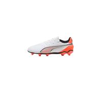 Puma - Bota de fútbol King Match FG/AG Niño, Unisex, White-Glowing Red-Black-Silver, 3.5 UK