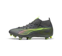 PUMA Ultra 5 Match+ FG/AG, Zapatillas de fútbol Unisex Adulto, Matte Aged Silver-Yellow Alert Aged Silver, 43 EU