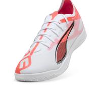 PUMA Ultra 5 Match IT, Zapatillas de fútbol Unisex Adulto, White Black-Glowing Red, 44 EU