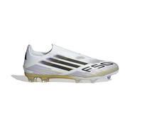 adidas Unisex Bota de fútbol F50 League Laceless césped natural seco/multisuperficie, Cloud White/Core Black/Gold Metallic, 42