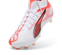 PUMA Ultra 5 Match+ FG/AG WN'S, Zapatillas de fútbol Mujer, White Black-Glowing Red, 40.5 EU