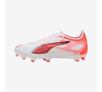 PUMA - Ultra 5 Pro FG/AG, Zapatillas de fútbol Unisexo, PUMA White-PUMA Black-Glowing Red,