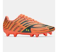 Botas de fútbol Under Armour Shadow Select 4 FG Jr. para niño Electric Tangerine / Arden Verde / High Vis Amarillo 35.5