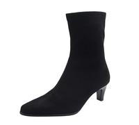 Botas De Gamuza Mujer - Botas Tacón Mujer Chic Zapatos De Ciudad Elegante Zapato Altante Con Cremallera Zapatos De Ciudad Confort Botas Puntiagudas Moda Y Casual, Negro , 40 EU