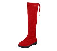 Botas de Gamuza para Niñas con Suela Antideslizante y Transpirable Diseño Cómodo para el Calzado Infantil Femenino (Red, 28.5 Little Child)