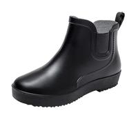 Botas de goma cortas para mujer, botines de equitación para mujer, impermeables, antideslizantes, resistentes al desgaste, botas de goma ligeras, botas de goma bajas, botas de goma bajas, boca plana