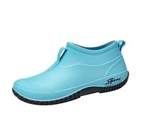 Botas de goma cortas para mujer - Zapatos de lluvia para mujer, de verano, deportivas, azul claro, resistentes a la suciedad, botas impermeables antideslizantes para montañismo, zapatos de jardín