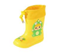 Botas de goma de caña media con suela antideslizante, impermeables, ligeras, para trekking, camping, botas de lluvia para edades 2 a 11, 01 amarillo., 29.5 EU