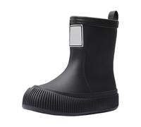 Botas de goma de media altura para mujer, antideslizantes, botas de lluvia de invierno, Negro , 36.5 EU