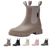 Botas de goma forradas para mujer: botas de equitación, playshoes, botines para festival, botas anchas, botas de equitación, botas de equitación de media altura, impermeables, antideslizantes, cómodas