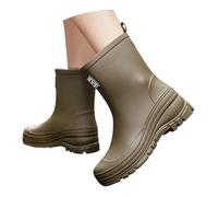 Botas de goma impermeables para mujer, medias altas, transpirables, botas de jardín, modernas, antideslizantes, para otoño, invierno, cómodas, botas de lluvia, Verde militar., 41 EU