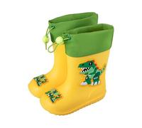 Botas de goma ligeras para niños, suela antideslizante, impermeables, de caña corta, retráctiles, para niños pequeños, versátiles, para edades de 2 a 12, 03 amarillo, 4.5 Jahre