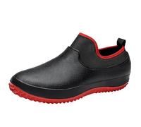 Botas de Goma para Hombre Botas de Lluvia for Hombre, Botas Cortas de Goma Impermeables, cómodas, Antideslizantes, for Trabajo, Chef, Botas de Pesca for Hombre for Clima lluvioso(Black and Red,41)