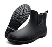 Botas de Goma para Hombre Botas de Lluvia for Hombre, Cortas, for Invierno, for Hombre, hasta el Tobillo, Impermeables Antideslizante Negro Botas (EU 44)