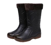 Botas de goma para hombre, botas de lluvia largas, forradas, impermeables, botas de lluvia, botas de jardín, botas de goma, botas de Wellington, botas medias botas largas para exteriores, Negro , 44