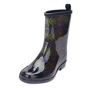 Botas de goma para hombre de media altura, resistentes al agua, monocolor, cómodas, con pies anchos, elásticas, cómodas, antideslizantes, lavables, Negro , 39 EU