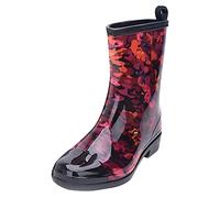Botas de goma para hombre de media altura, resistentes al agua, monocolor, cómodas, con pies anchos, elásticas, cómodas, antideslizantes, lavables, rojo, 39 EU