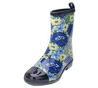 Botas de goma para hombre de media altura, resistentes al agua, monocolor, cómodas, con pies anchos, elásticas, cómodas, antideslizantes, lavables, azul, 40 EU