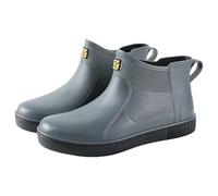 Botas de goma para hombre, medias altas, impermeables, ligeras, suelas gruesas, antideslizantes, resistentes a la abrasión, botines monocromáticos, impermeables, botas de pesca, gris, 36 EU