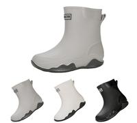 Botas de goma para hombre y mujer, de media altura, básicas, impermeables, transpirables, antideslizantes, modernas, botas de pesca negras para navegación, camping, vela y actividades al aire libre