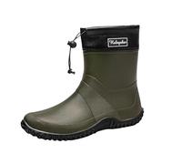 Botas de goma para hombres y mujeres, botas de lluvia cortas hasta el tobillo, de plástico, impermeables, antideslizantes, botas de jardín, cómodas botas de jardín para pescar, jardinería, verde, 38
