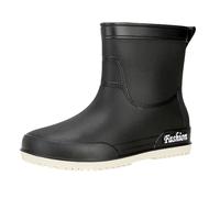 Botas de goma para mujer, botas cortas de verano, antideslizantes, impermeables, botines de lluvia monocolor, suela plana, suela suave, cómodas, botas de lluvia para exteriores, barro para jardín, 35