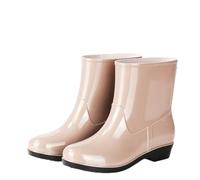 Botas de goma para mujer, botas de lluvia de media altura, botas cortas, botas de lluvia, botines de tobillo, botines de goma, botas de jardín de moda para jardín, pesca, lluvia, exterior, caqui, 36